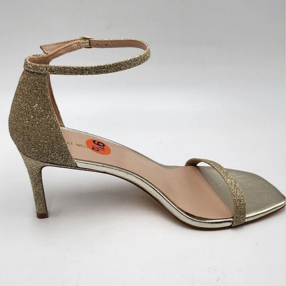 *NWOB Stuart Weitzman Nudistcurve Womens gold glitter ankle strap sandals 9.5M - Picture 4 of 8